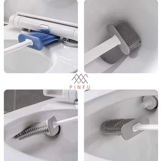 แปรงขัดห้องน้ำซิลิโคน แปรงขัดห้องน้ำติดผนัง พร้อมฐานตั้งเก็บ Toilet Brush