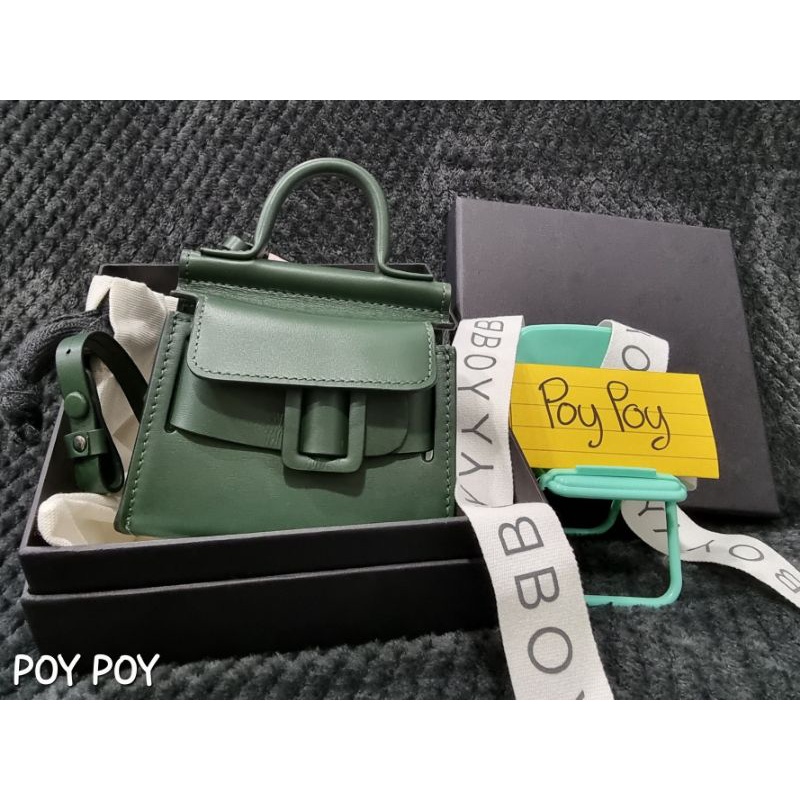 Used Boyy Karl charm with strap dark green