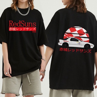 เสื้อผ้าผชเสื้อยืด พิมพ์ลายอนิเมะ Initial D Drift Akagi RedSuns AE86 สไตล์สตรีท แฟชั่นสําหรับผู้ชาย และผู้หญิงS-5XL