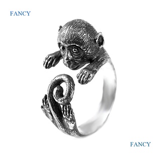 Fancy ใหม่ แหวนแฟชั่น รูปลิง พังก์ ฮิปฮอป ของขวัญแฟนหนุ่ม สร้างสรรค์ สําหรับผู้ชาย