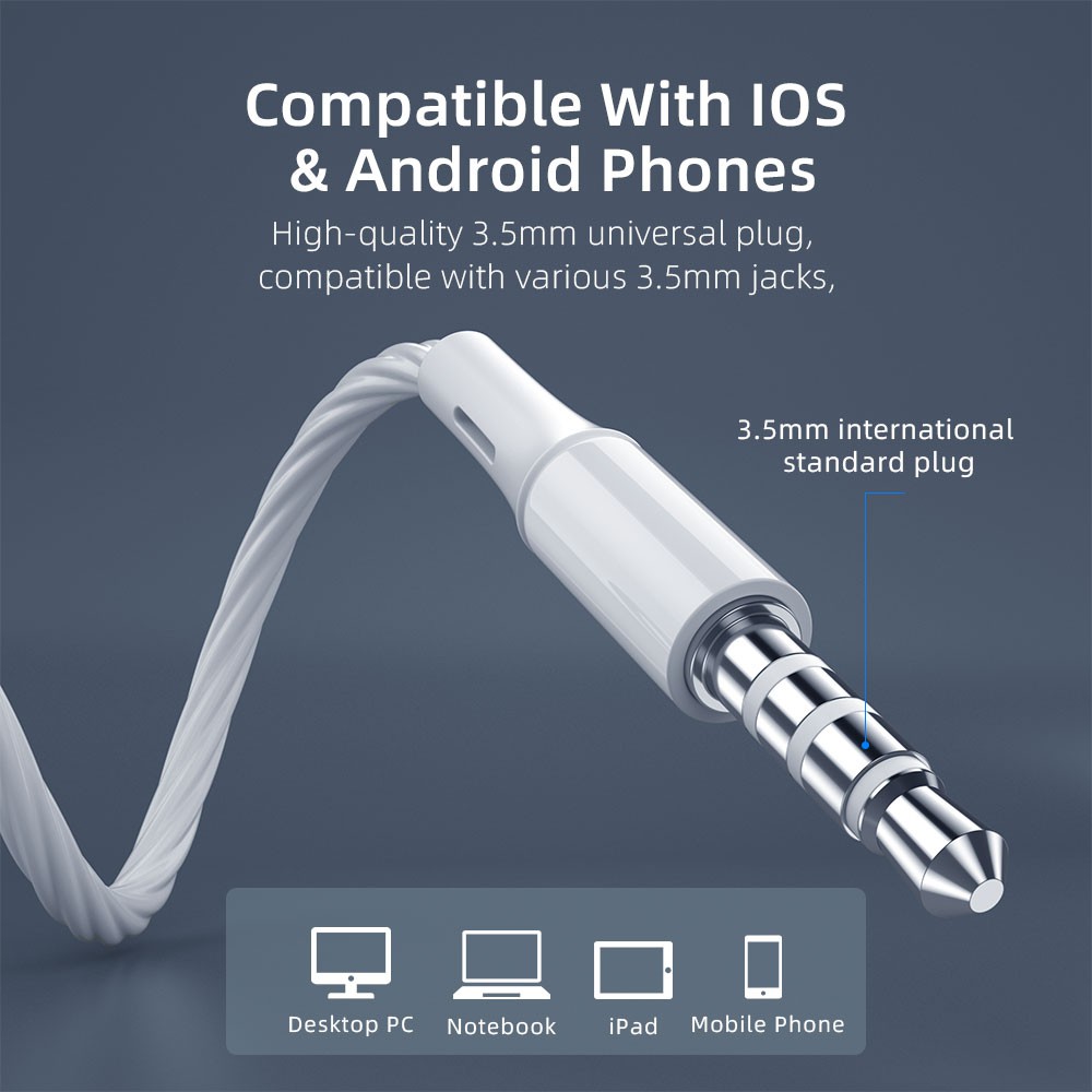 Essager หูฟัง Hi - Fi พร้อมไมโครโฟน อเนกประสงค์ 3.5 มม. สําหรับ Ios Android