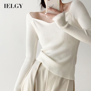 IELGY เสื้อกันหนาว เปิดไหล่ข้างเดียว แบบบาง สําหรับผู้หญิง