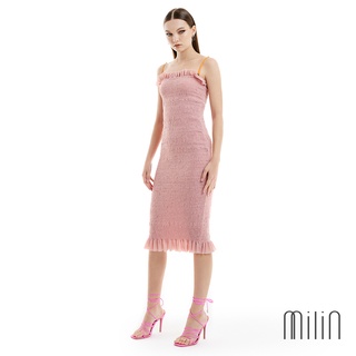 [MILIN] Manhattan Dress Smocked tube midi dress เดรสยาวจับสม็อค