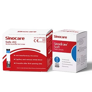 🔥พร้อมส่ง🔥 แผ่นตรวจน้ำตาล Sinocare รุ่น Safe AQ แผ่นทดสอบ แถบวัดน้ำตาล Sinocare