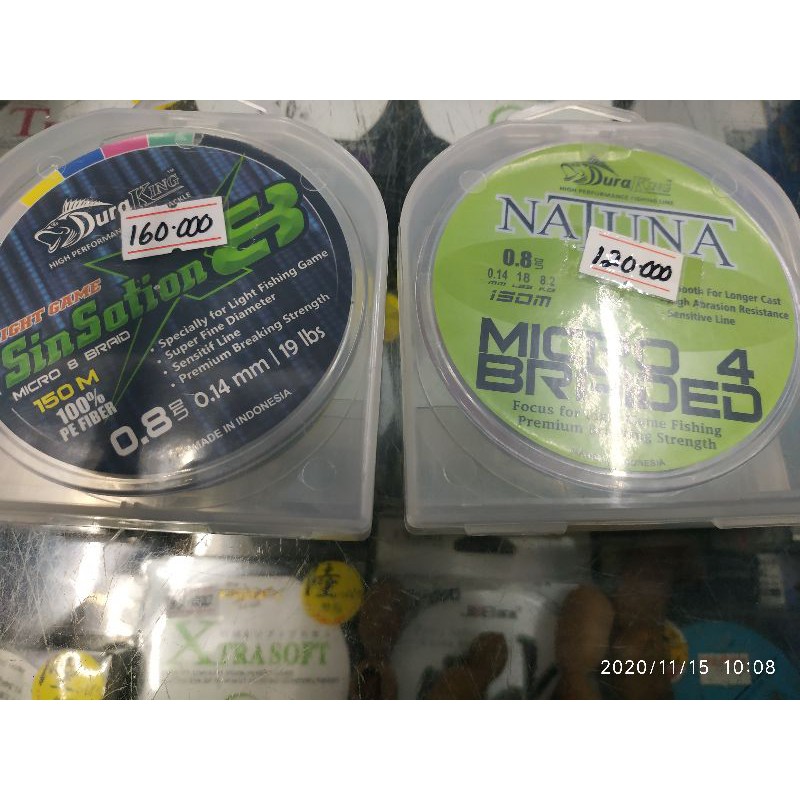 Pe Ultralight UL 0.8 Duraking Synsation X8 และ Natuna X4 150m