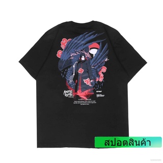 เสื้อยืดแขนสั้นพิมพ์ลาย Anime Naruto  Uchiha Itachi 3 มิติแฟชั่นสําหรับผู้ชาย