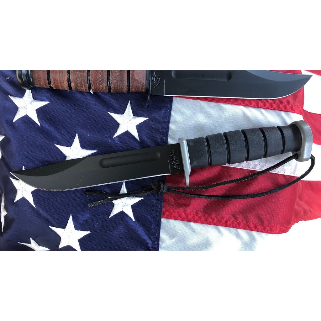 มีด KA-BAR 1292 D2 Extreme Fighting/Utility Knife Black Hard Plastic Sheath, Straight Edge