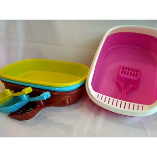 ห้องน้ำแมว กระบะทรายแมว มาพร้อมที่ตักอึ Pet Litter box  [พร้อมส่ง] ร้านmirapetsupplies