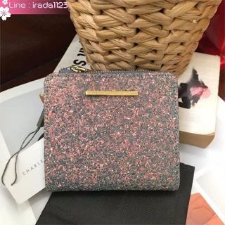 CHARLES &amp; KEITH TEXTURED SQUARE SHORT WALLET ของแท้ ราคาถูก