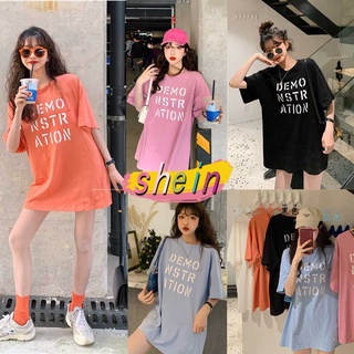 shein 2229🔥 เสื้อยืดผู้หญิงแฟชั่นสาวอวบ oversizes เสื้อยืด เสื้อยืดลาย สีสดใส สไตล์เกาหลีน่ารัก แขนสั้นแฟชั่น เนื้อผ้าดี