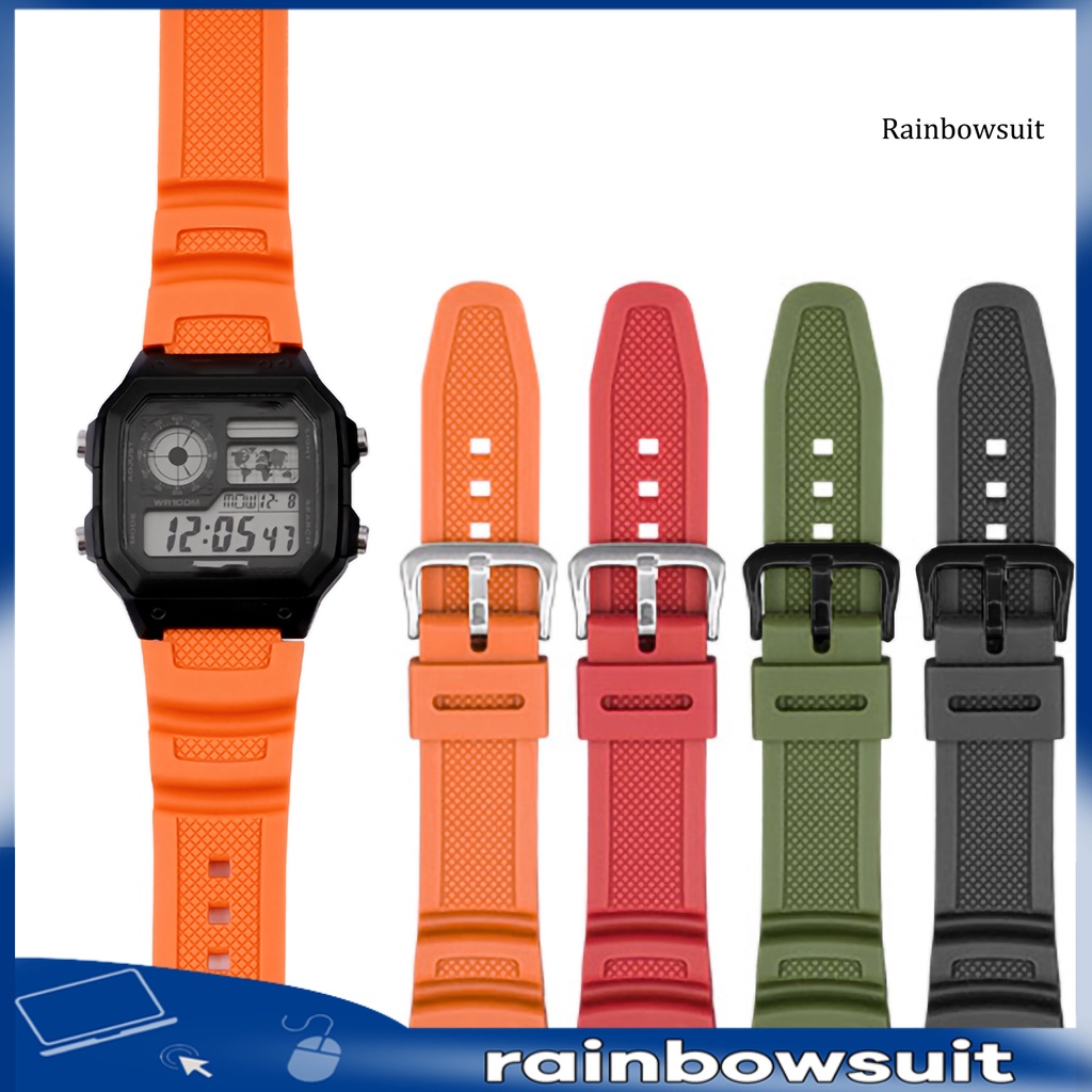 Rb สายนาฬิกาข้อมือยางนิ่ม กันน้ํา 18 มม. แบบเปลี่ยน สําหรับ Casio AE-1000W AQ-S810W SGW-300H W-S200H