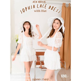 #LNS052 Sophia Lace Dress with Hat