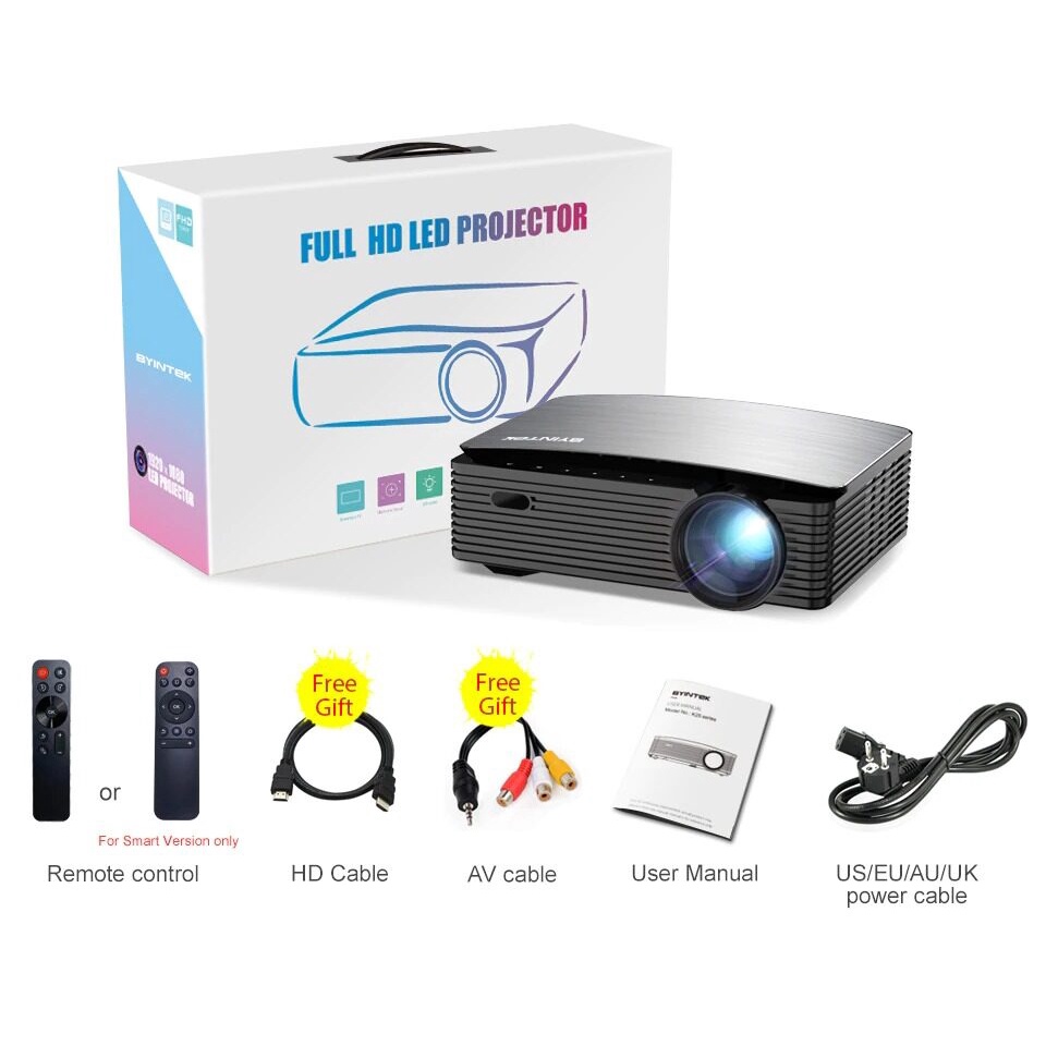 Mastersat BYINTEK K25 Android9.0 4K Full HD LCD Projector 1080P โปรเจคเตอร์ Bluetooth Home Theater C