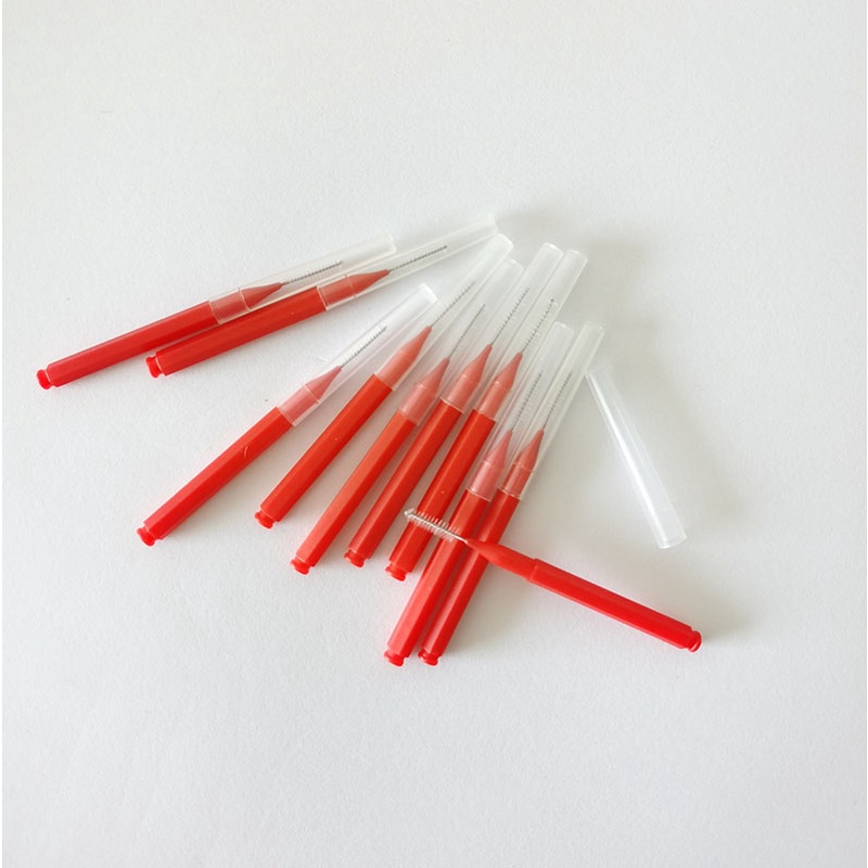 แปรงซอกฟัน 10 ชุด แปรงซอกฟัน ไม้จิ้มฟัน แท่งไหมขัดฟัน และแปรงดูแลจัดฟัน 7 สี - รูปที่ 5