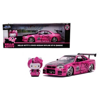 โมเดลรถยนต์ โมเดลรถเหล็ก Hello Kitty &amp; Nissan Skyline GT-R (R34)