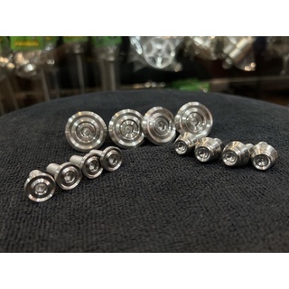 ชุดน๊อตพักเท้าหน้า เวฟ125 S/R/บังลม/วาฬ/125LED งานกลึงมือปัดด้าน