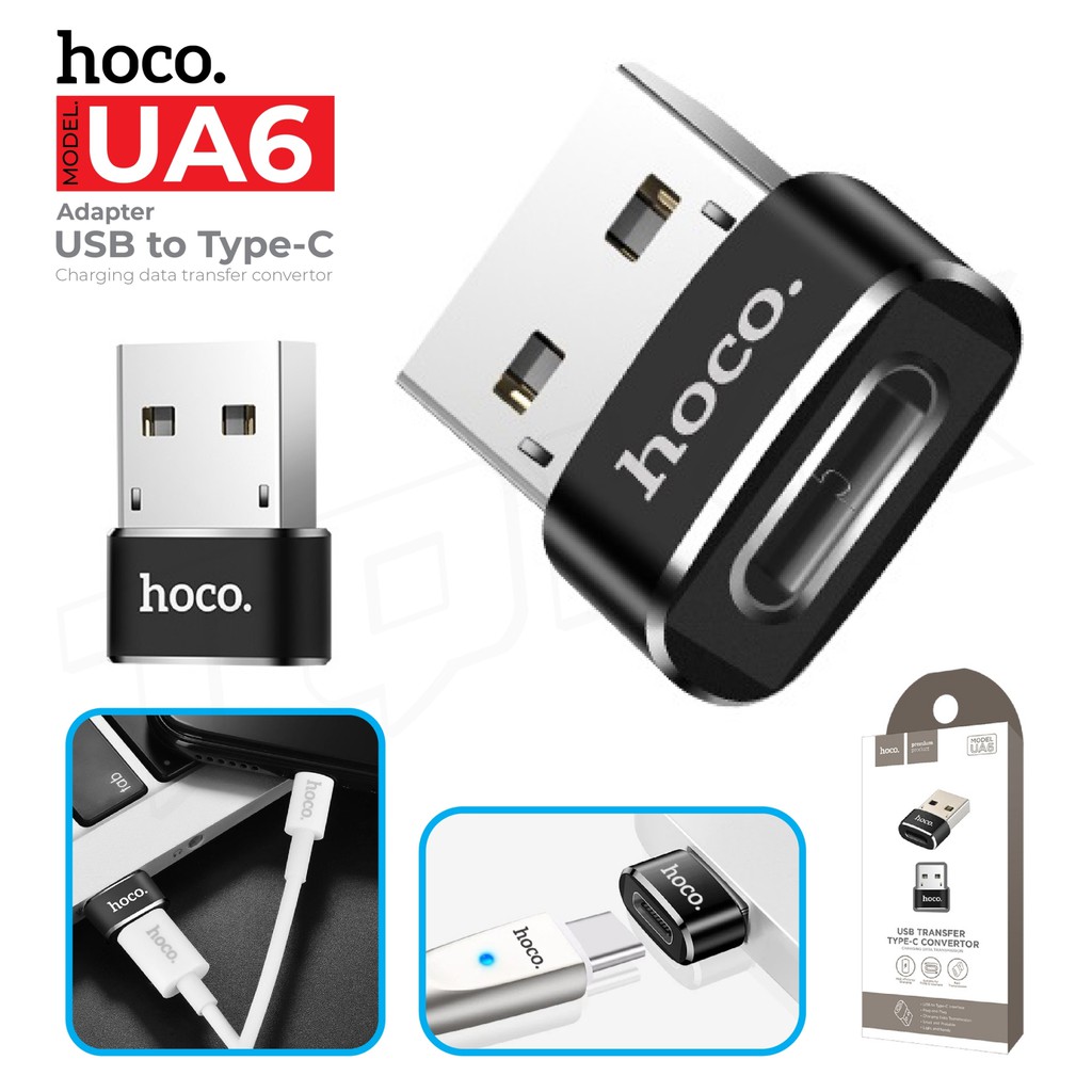HOCO ของแท้ 100% รุ่น UA6 อะแดปเตอร์แปลงพอร์ต USB-A to Type-C bestvosss