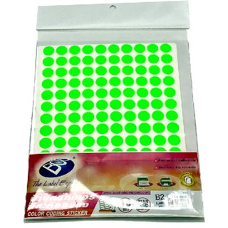 ป้ายสติกเกอร์วงกลมสีสะท้อนแสงขนาดB2(13มม.)BOS1400ป้าย / แพค