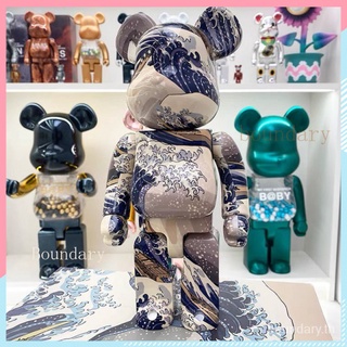 Bearbrick400% ตุ๊กตาหมี Kanagawa Surfing Bearbrick ของเล่นสําหรับเด็ก