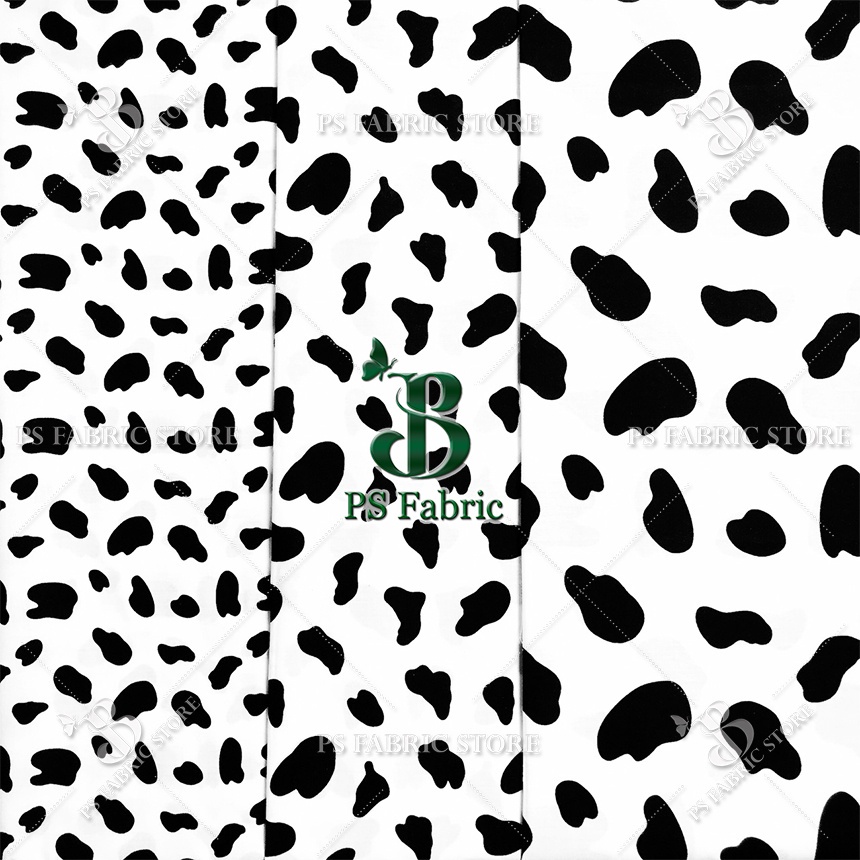 ผ้าเมตร ผ้าหลา ผ้าลายวัว สีขาวดำ มี 3 ขนาด COTTON TC ผ้าคอตตอนผสม ทีซี