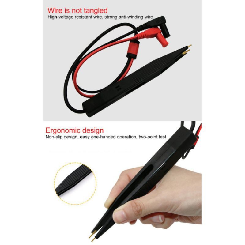 SMD Inductor Test Clip Probe Tweezers for Resistor Multimeter Capacitor Meter