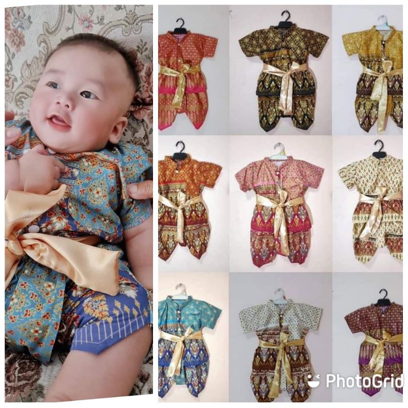 ชุดไทยเด็กชาย ชุดผ้าไทย​ เสื้อโจงผ้าคาด​