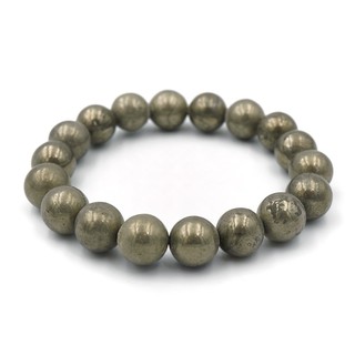 PYRITE ไพไรต์ เพชรหน้าทั่ง ขนาด 10 มม. สร้อยข้อมือหินแท้ by siamonlineshop