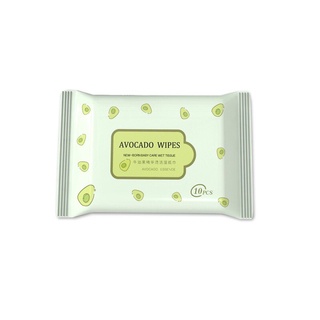 (1ห่อ10แผ่น) ❗❗ ทิชชู่เปียก Avocado Wipes🥑 ทิชชู่เปียกห่อเล็ก ทิชชู่เปียกขนาดพกพา ปราศจากน้ำหอม (พร้อมส่งทันที⚡)