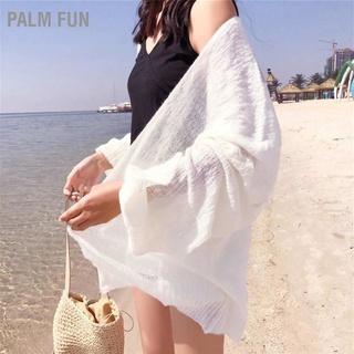 [คลังสินค้าใส] Palm Fun Women Crochet Cardigan Sweater Long Sleeve Lightweight Oversized Summer Open Front Outwear