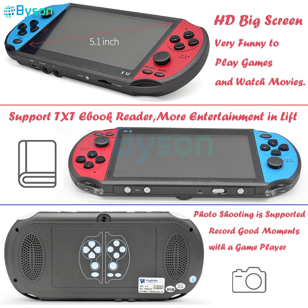 Gameboy X12 5.1 inch Handheld Retro Game Video Player Game Consoles ...