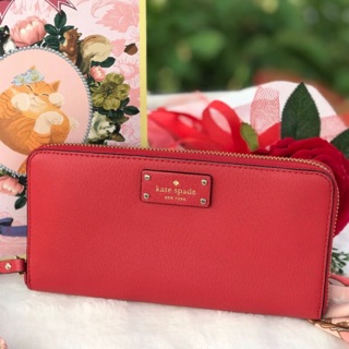 พร้อมส่ง Kate Spade กระเป๋าสตางค์ สีแดง สวยมากค่า @2,390-