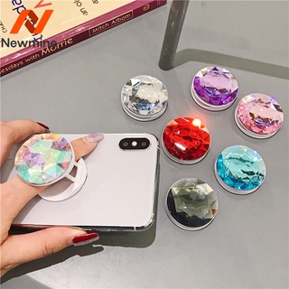 Newmine Bling แหวนเพชร Grip Bracket Universal โทรศัพท์มือถือที่จับสำหรับ IPhone 11 Samsung S10 Huawei โทรศัพท์มือถือขาตั้ง