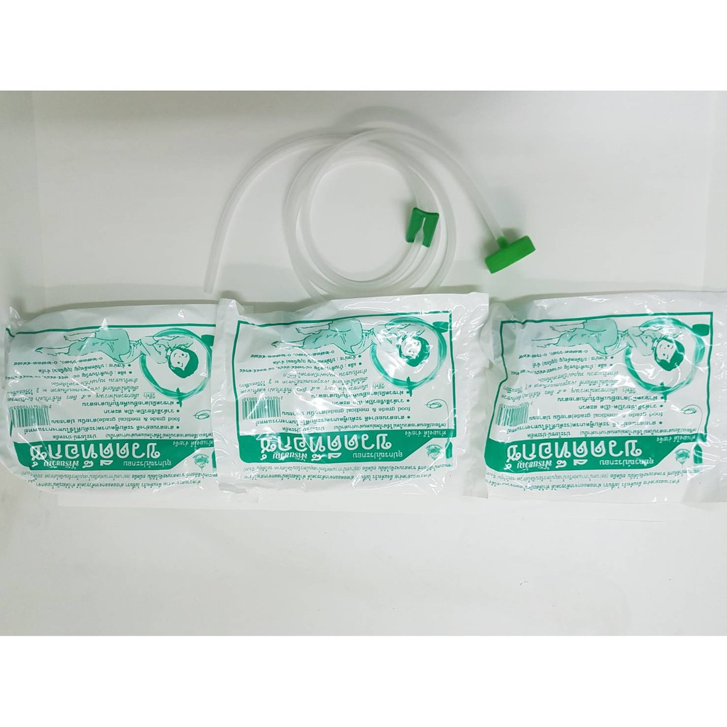 สายยางดีท๊อกซ์ฝาเขียว นิ่มมากๆ 3 อันขนาดเส้น 6 มิล Tube for enema/Detox(Super Soft Tube) Size 6 mm Medical Grade