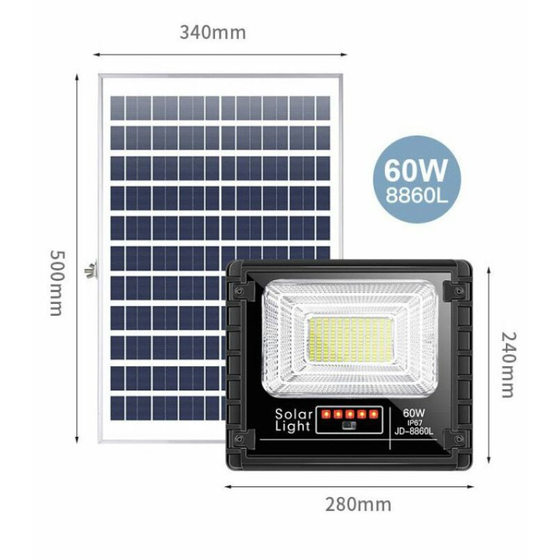 ไฟโซล่าเซลล์ สปอร์ตไลท์ JD แท้100 % 60W(8860L)