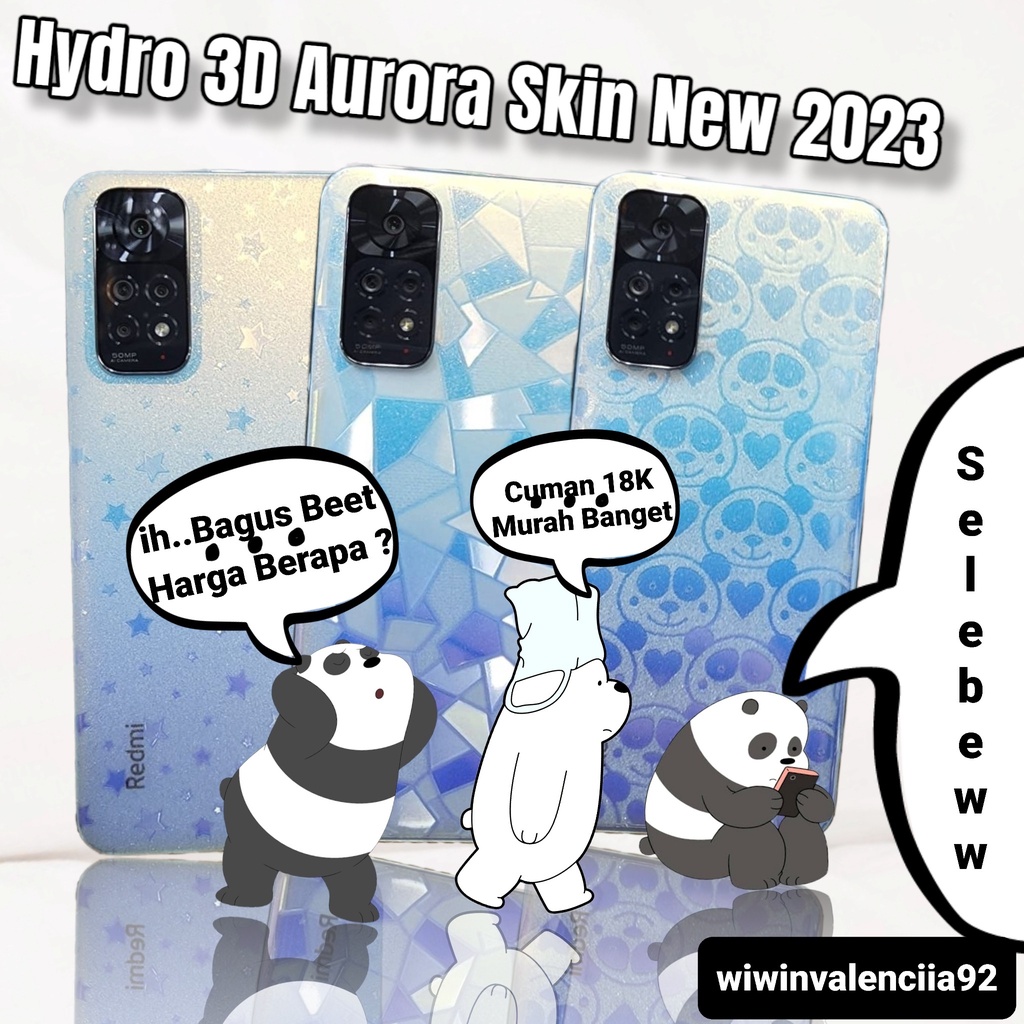 Hydro Skin 3D Aurora-Panda Baby Kawaii น่ารัก-STAR Xiaomi Redmi 15 15C 14C A5 A3 7 7A 6 6A 6PRO-Mia2
