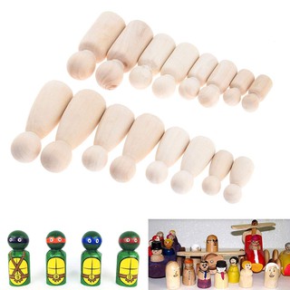 16 Pcs People Shapes, Male&amp;Female Decorative People, Unfinished Wooden Peg Doll