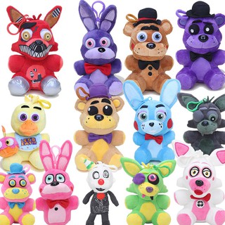 พวงกุญแจ จี้ตุ๊กตาหมี Five Nights At Freddys 4 FNAF Foxy Chica Bonnie สีทอง ขนาด 14 ซม.