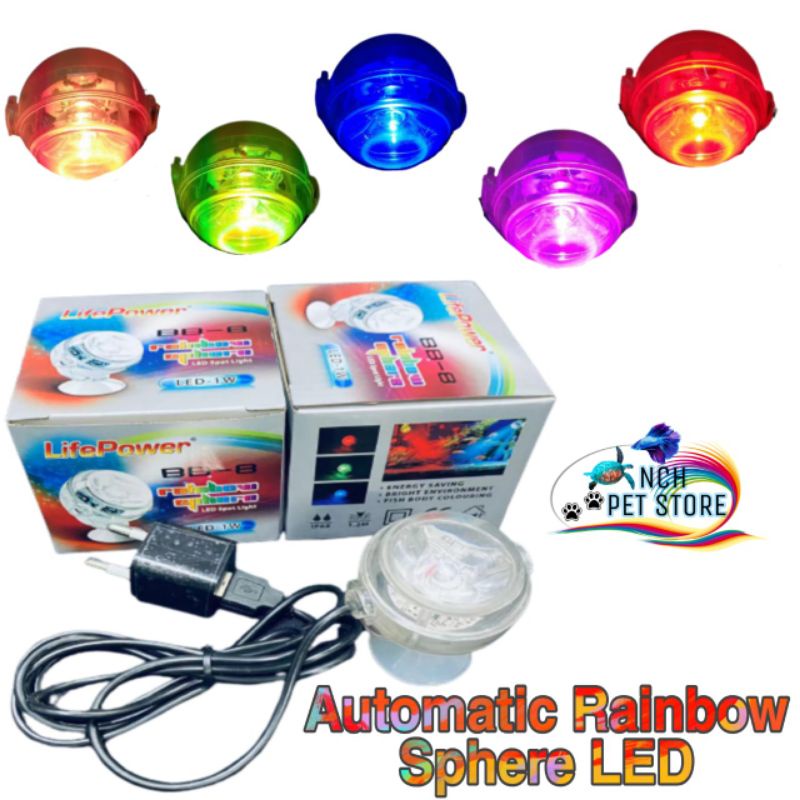 LifePower BB-8 Rainbow Sphere LED-1w 自动色/อัตโนมัติ carkar warna