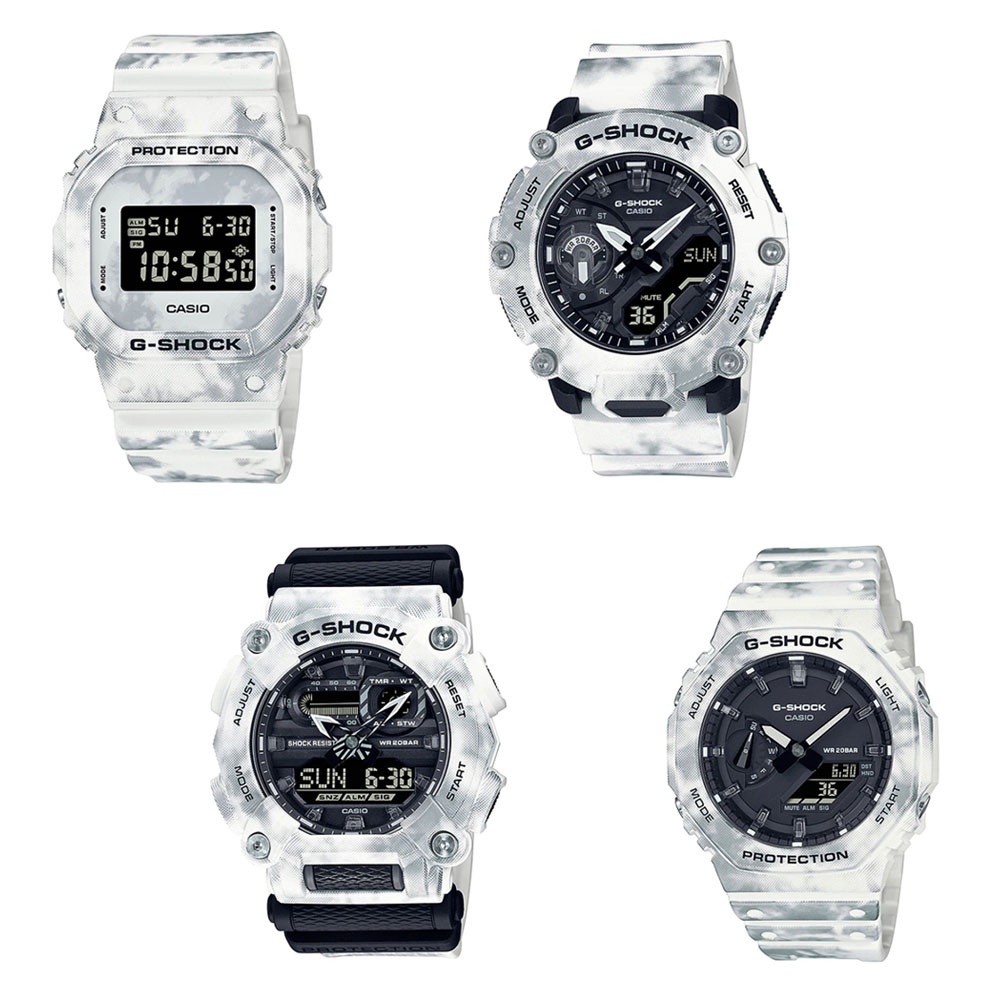 Casio G-Shock นาฬิกาข้อมือผู้ชาย สายเรซิ่น รุ่น Frozen Forest (DW-5600GC-7,GA-2200GC-7A,GA-900GC-7A,GAE-2100GC-7A)