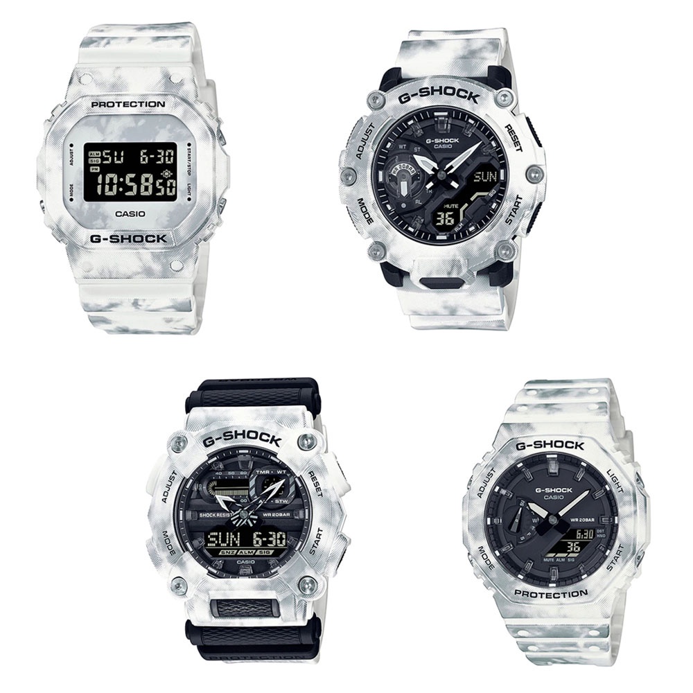 Casio G-Shock นาฬิกาข้อมือผู้ชาย สายเรซิ่น รุ่น Frozen Forest (DW-5600GC-7,GA-2200GC-7A,GA-900GC-7A,