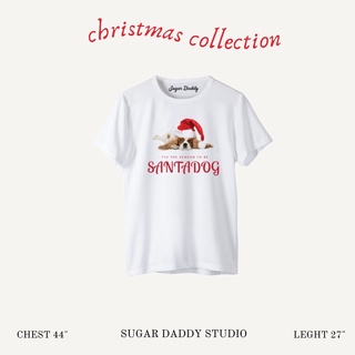 SANTADOG Oversize : เสื้อยืดโอเวอร์ไซส์ สกรีนลายน้องหมาซานต้า