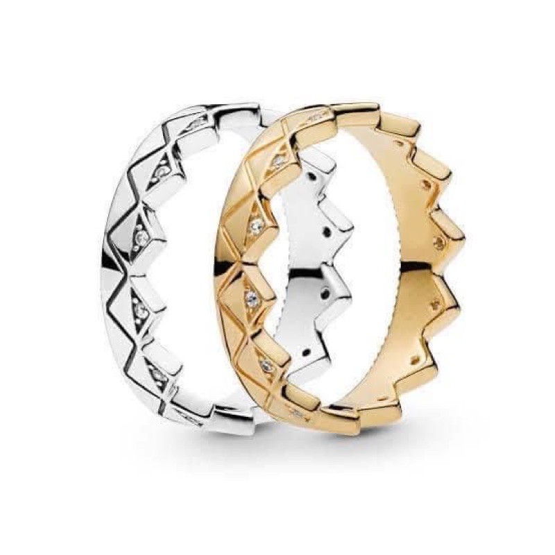 แหวน Pandora แท้ 100% Geometric crown ring