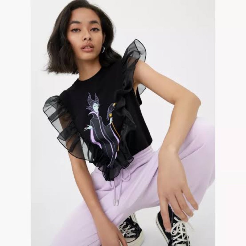 Pomelo เสื้อยืดแขนกุด เสื้อยืด Disney Maleficent