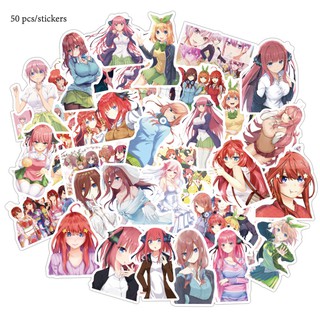 The Quintessential Quintuplets สติกเกอร์กันน้ำรูปแบบที่แตกต่างกัน, 50 ชิ้น