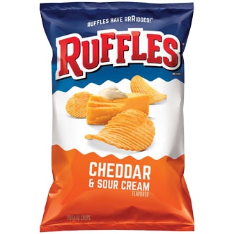Cheddar & Sour Cream Potato Chips Ruffles 184g/มันฝรั่งทอดกรอบ Cheddar & Sour Cream นัวเนีย 184g