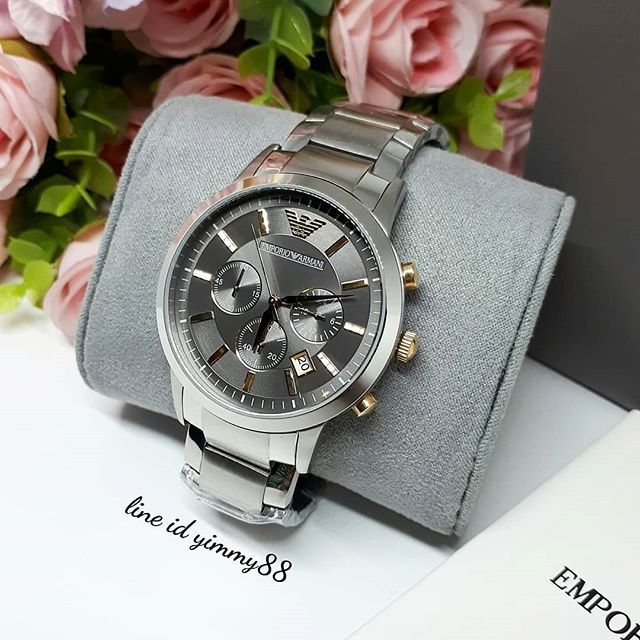 Emporio Armani Men's Chronograph Renato Stainless Steel Bracelet Watch 43mm AR11047