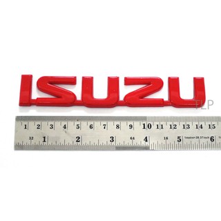 (1ชิ้น) ISUZU LOGO แผ่นป้ายติดข้างรถ อีซูซุ ทุกรุ่น สีแดง D-MAX DMAX 2012-2015 X-SERIES V-CROSS โลโก้ STICKER