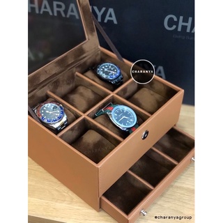 กล่องใส่นาฬิกา 9เรือน Premuim Leather Watches box, Watch Box Storage, Watch Box Organizer กล่องหนัง ใส่เครื่องประดับ