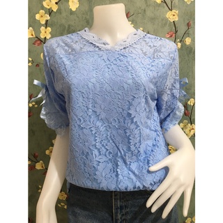 เสื้อลูกไม้ อก42-44 #เสื้อลูกไม้สาวอวบ#เสื้อแขนสามส่วน#รุ่น7221-780