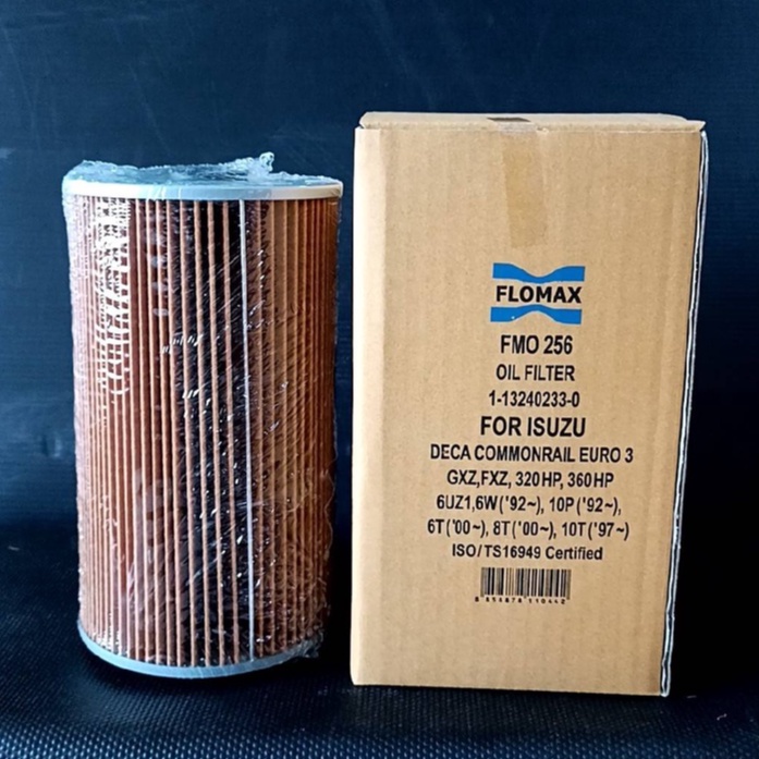 ไส้กรองกรองน้ำมันเครื่องISUZU 360 , GXZ , FXZ ยูโร3 FMO-256 Flomax